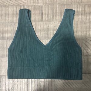 Aerie Green V-Neck Ribbed Bralette